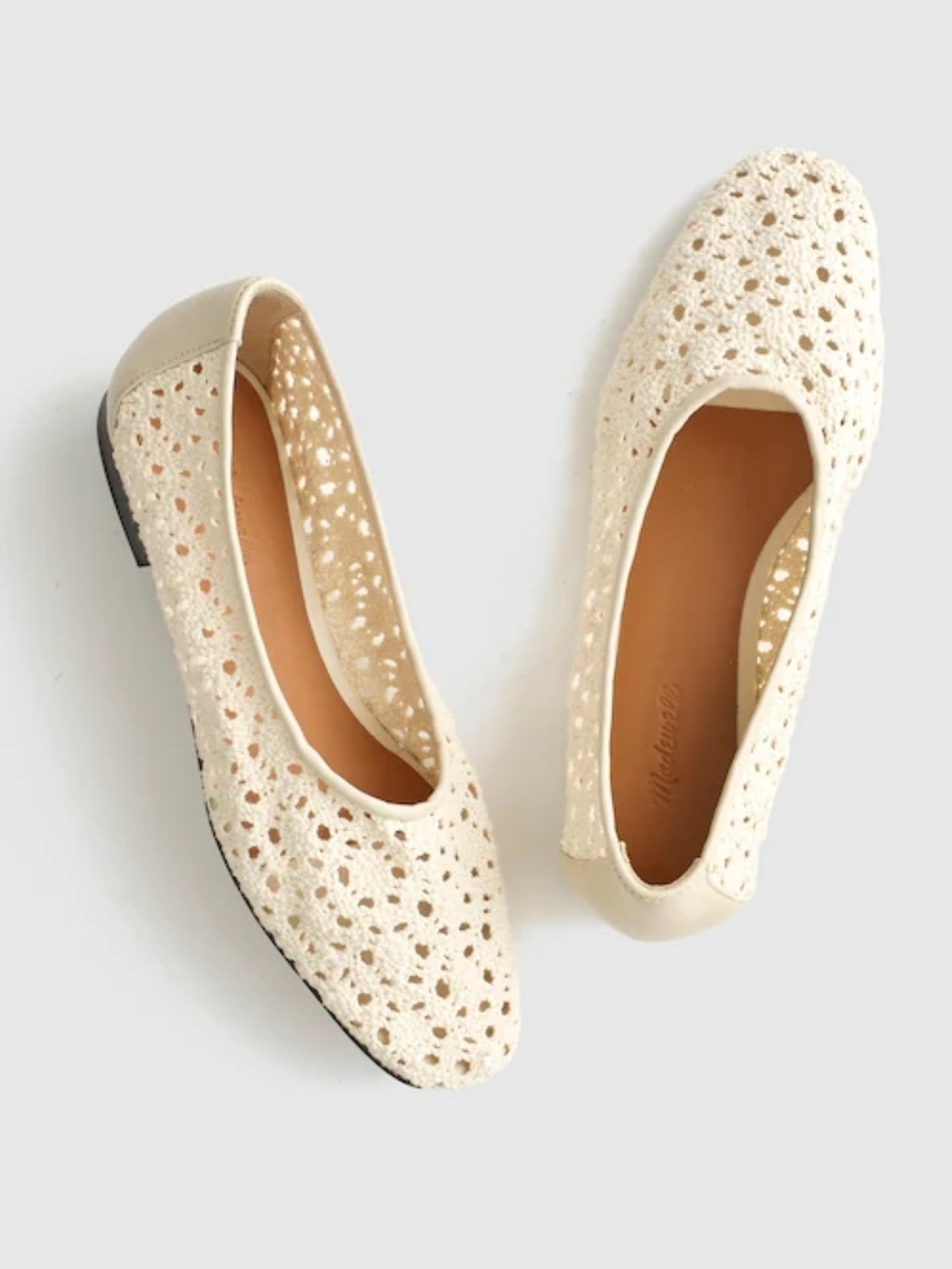 New! Madewell The Mylie Ballet Flat in Crochet Vintage Khaki 12